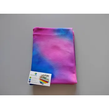 Moraviatex Balíček 1 metr - Jednolíc elastický bavlna/Elastan 6% digi tisk Clouds pink/blue (0,31kg)