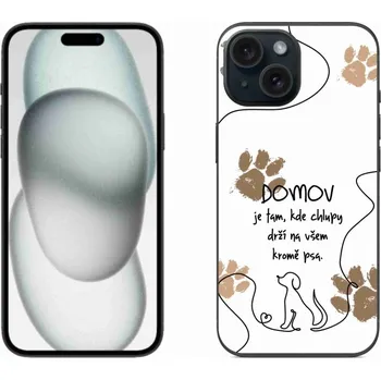 Pouzdro na mobilní telefon Gelový kryt mmCase na iPhone 15 - psí motiv bílé pozadí