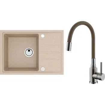 Set Alveus (dřez Intermezzo 40 Beige 55 + baterie Mintas Béžová/Kartáčovaná ocel) SETA25238