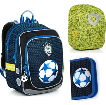 Školní batoh SET Školní batoh s penálem a pláštěnkou TOPGAL ENDY 22016 s fotbalovým míčem