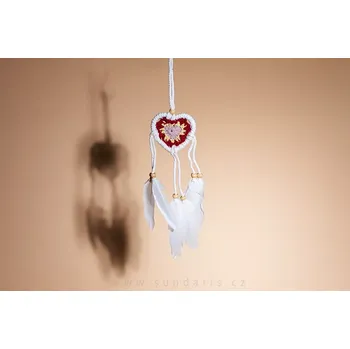 Lapač snů Lapač Snů Srdce 7 cm – Červený