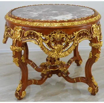 Jídelní stůl Zámecký stůl s mramorem - masiv