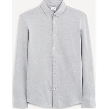 Pánská košile Celio Bavlněná piké košile Bapik 1103923 Šedá S