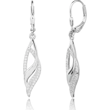 Náušnice JKB Jewel Stříbrné visací náušnice se zirkony Saly