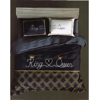 Povlečení NOVINKA 2025 ! Sada povlečení na 2 postele s 3D EFEKTEM 70x90/140x200cm - KING & QUEEN 1. + PROSTĚRADLO ZDARMA !