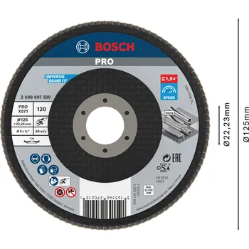 Bruska Lamelový brusný kotouč - Bosch Best for Metal&nbsp; 125 mm - lomený Dostupné varianty: Lamelový brusný kotouč - Bosch Best for Metal&nbsp; 125 mm, hrubost 40 - lomený