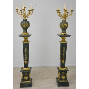 Stojací lampa Zámecké podlahové lampy - mramor - bronz - 195 cm