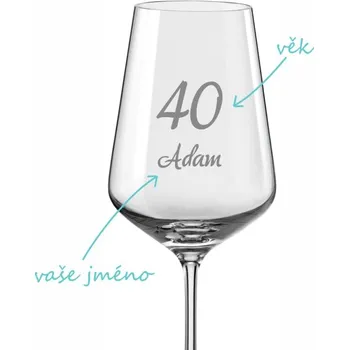 Sklenice Pískovaná sklenička na víno Narozeniny