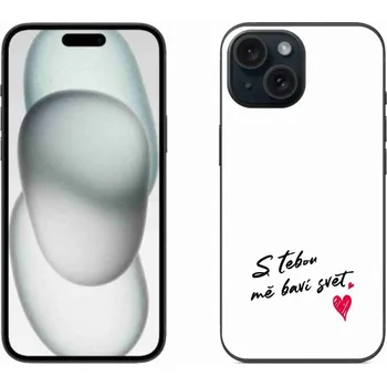 Pouzdro na mobilní telefon Gelový kryt mmCase na iPhone 15 - zamilovaný text 1 bílé pozadí