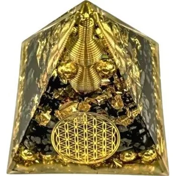 Lapač snů Orgonitová pyramida - Zlatá spirála a květ života