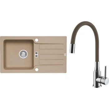 Granitový dřez Set Alveus (dřez Niagara 30 Beige 55 + baterie Mintas Béžová/Chrom) SETA25275