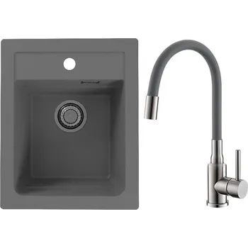 Set Alveus (dřez Atrox 10 Beton 81 + baterie Mintas Beton/Kartáčovaná ocel) SETA25022