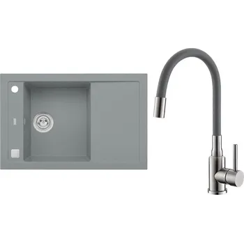 Set Alveus (dřez Formic 30 Beton 81 + baterie Mintas Beton/Kartáčovaná ocel) SETA25199