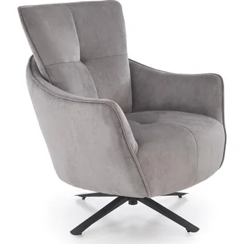 Křeslo Relaxační otočné křeslo SCAMPI — kov, látka, šedá