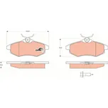 Sada brzdových destiček, kotoučová brzda TRW GDB1495