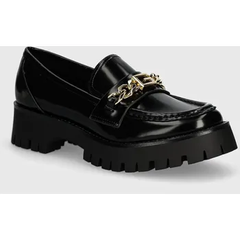 Dámské mokasíny Mokasíny Guess ALMOSTY dámské, černá barva, na platformě, FLTALM ELE14 FLTALM.ELE14.BLACK 99X, EUR 40