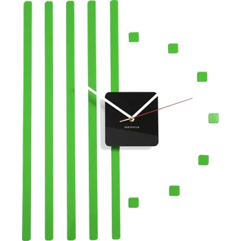 Hodiny Dekorační a designové nalepovací hodiny na zeď zelená