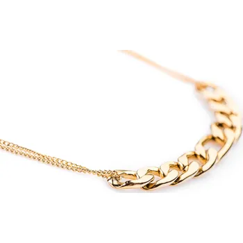 Náhrdelník franco bene Náhrdelník s řetězem uprostřed - pozlacený | 5773