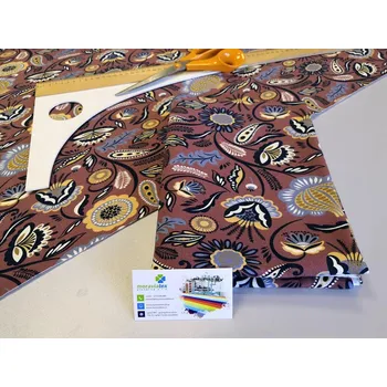 Dámské tričko Moraviatex Balíček 1 metr - Jednolíc elastický bavlna/Elastan 6% digi tisk Hnědý Rural (0,35kg)