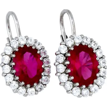 Náušnice Goldstore Náušnice s oválným rubínem bílé zlato Váha: 3.30 g