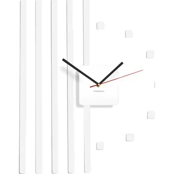 Hodiny Dekorační a designové nalepovací hodiny na zeď Bílá