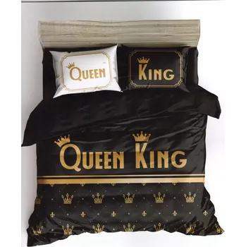 Povlečení Luxusní francouzské bavlněné povlečení 200x220 cm s 3D efektem – KING & QUEEN 2. + prostěradlo zdarma | NOVINKA 2025