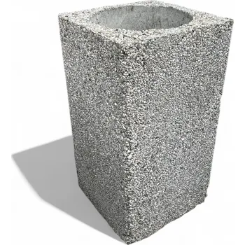 Venkovní odpadkový koš PROFIBA 2. jakost Betonový koš čtyřhranný bez stříšky