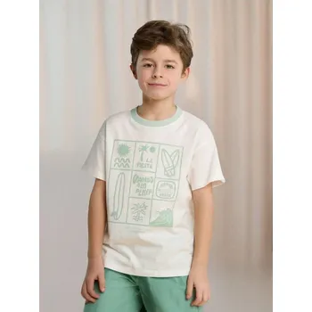 Sinsay - Tričko s krátkým rukávem - krémová - 775EF-01X - 775EF-01X-110