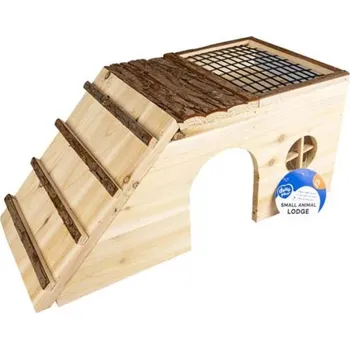 Duvo+ Domeček dřevěný pro drobné hlodavce 48x22x20cm