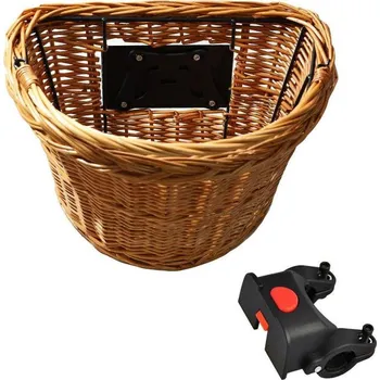 Košík na láhev Nexelo Koš na řídítka proutěný oválný + Klip + DÁREK