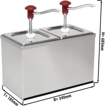 Dávkovač mýdla G.Gastro Dávkovač omáčky - 2x 2L - vč. stojanu z nerezové oceli