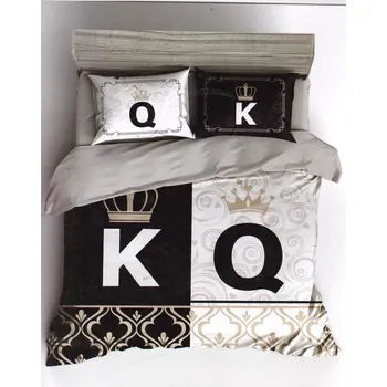 Povlečení Luxusní francouzské bavlněné povlečení 200x220 cm s 3D efektem – KING & QUEEN 6. + prostěradlo zdarma | NOVINKA 2025