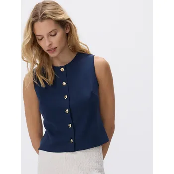 Dámské sako Reserved - Vesta s ozdobnými knoflíky - tmavomodrá - 470GA-59X - 470GA-59X-XL
