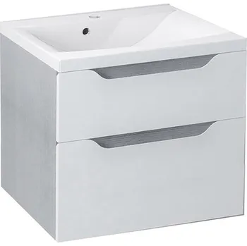 Koupelnový nábytek WAVE umyvadlová skříňka 60x65x47,8cm, bílá/dub stříbrný