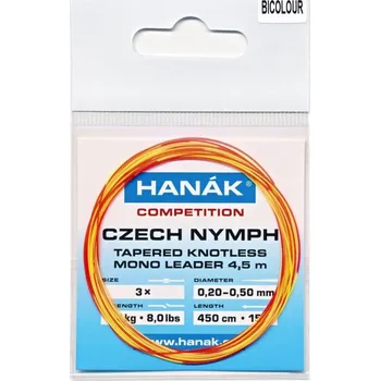 Rybářský prut Hanák Návazec Czech Nymph monofilní ujímaný Bicolour 4,5m 0,20mm - 0,50mm 3,6 kg