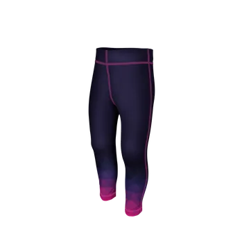 WAMU Dětské funkční legíny MOZAIKA fialová/tmavá vel. 128-134