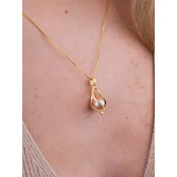 Náhrdelník Pan Perla Stříbro přívěsek pro perlu tvar Kleopatra 100/STR Zlatá