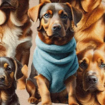 Dámské oblečení Moraviatex Jednolíc elastický bavlna/Elastan 6% digi tisk DOGGIES