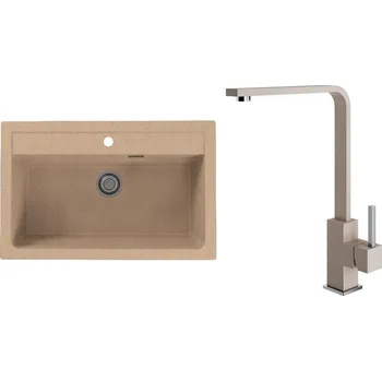 Granitový dřez Set Alveus (dřez Atrox 40 Beige 55 + baterie Afra Beige 55) SETA25051
