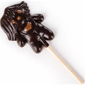 Cukrovinka Čokolád. lízátko hořké s mléč. různé tvary 15 g