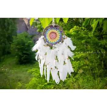 Lapač snů Lapač snů fialový 12 cm – ručně vyráběný indiánský styl