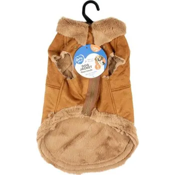 Obleček pro psa Duvo+ stylová semišová bunda pro psy XL 70cm hnědá