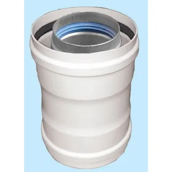 Kouřovod Spojka DN60/100, bílá - Al-koncentrická