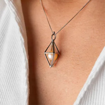 Náhrdelník Pan Perla Stříbro přívěsek pro perlu tvar Pyramida 83/STR Barva: Stříbrná