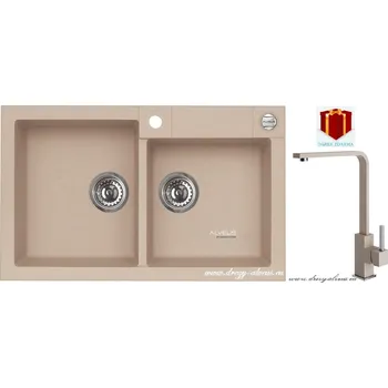 Alveus SET dřez Rock 90 + baterie Afra - 55 beige + dárek (příborník, podložka na sušení nádobí nebo tekutý čistič)