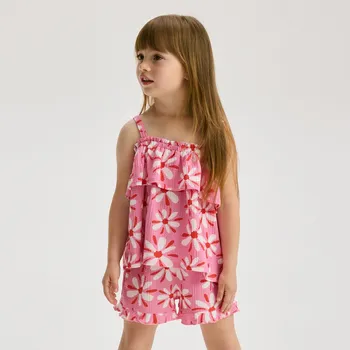 Dívčí kalhoty Reserved - Šortky se vzorem - růžová - 6684G-30X - 6684G-30X-110