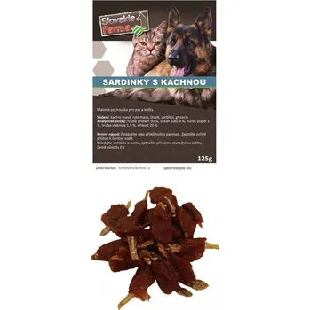 Pamlsek pro psa Sardinky s kachnou 125g