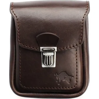 Pouzdro na brýle Hnědá kožená kapsa na opasek Divoký býk
