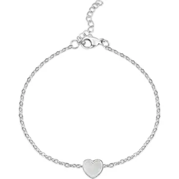 Náramek Ocelový náramek se srdcem a perletí - Meucci DS464