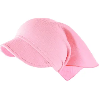 Šátek Eevi Mušelínový šátek s kšiltem - růžový